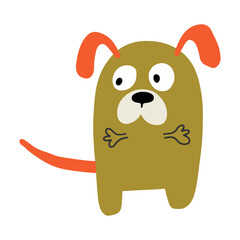 Cute dog, colorful vector flat illustration.  