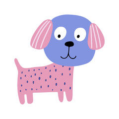 Cute dog, colorful vector flat illustration.  