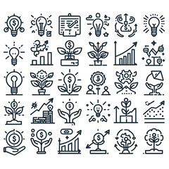 Share line icons set. Stroke vector elements for trendy design. Simple pictograms for mobile concept and web apps. Vector line icons isolated on a white background.
