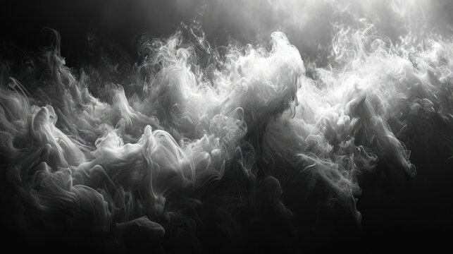  a black and white photo of a large amount of smoke coming out of the back of a fire hydrant.