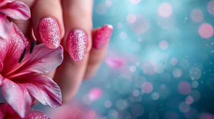 Beautiful background for Manicure salon extensions advertising