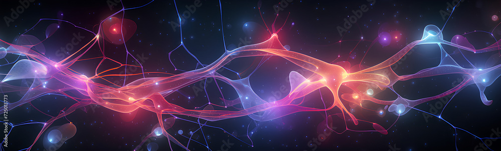Wall mural neurons connected with electrical impulses inside an artificial intelligence.
