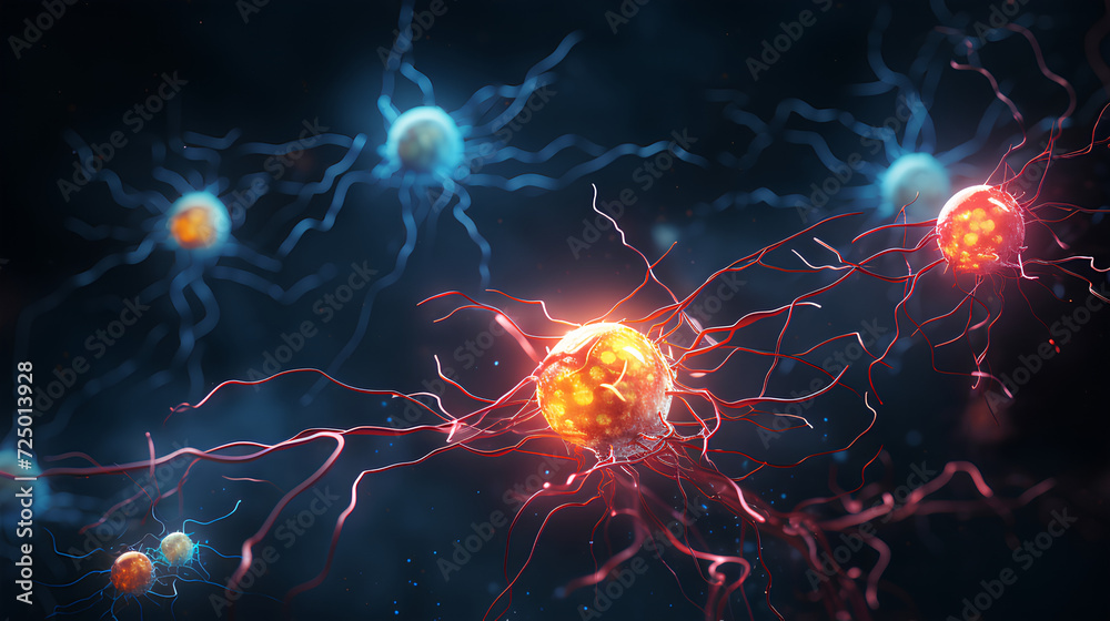Sticker neurons connected with electrical impulses inside an artificial intelligence.