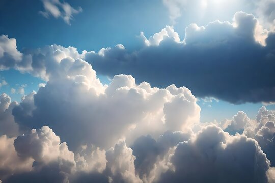 A 3D-rendered image of a cloudy sky texture, with realistic cloud formations and lighting