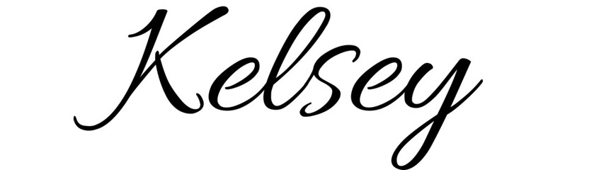 Kelsey - black color - name written - ideal for websites,, presentations, greetings, banners, cards, books, t-shirt, sweatshirt, prints, cricut, silhouette, sublimation	