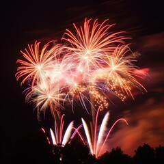 Spectacular fireworks in night sky