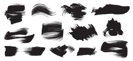Fat Brush Wild Abstract Shapes With Paint Brush Texture