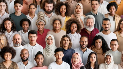 Happy group of multiethnic people - Diverse people smiling at camera outdoors - Community and unity people concept - Powered by Adobe