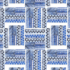 Indigo blue stripes, seamless background.