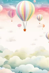 Crédence de cuisine en verre imprimé Montgolfière Hot air balloon in the sky
