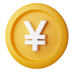 Yen Coin Japan Currency 3D Icon Illustration