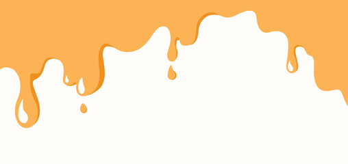 Honey drip vector illustration. Liquid drop yellow color banner