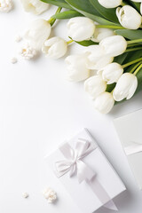 Celebrating White day. Bouquet of white flowers. Mother's day