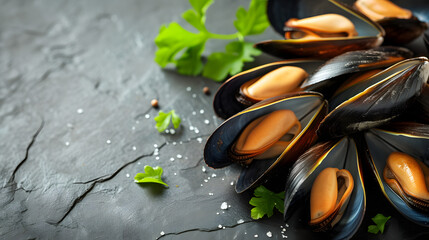 Close Up of a Plate of Mussels on a Table