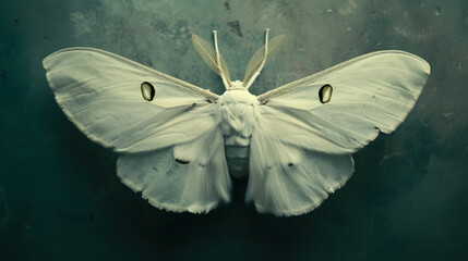 Fototapeta na wymiar Large White Moth Perched on Wall