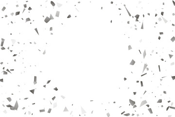 Silver glitter confetti on a white background. Decorative element.