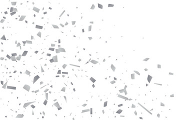 Silver glitter confetti on a white background. Decorative element.