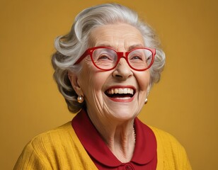 Fototapeta premium Ageless Amusement: Active Senior Lady's Playful Lifestyle