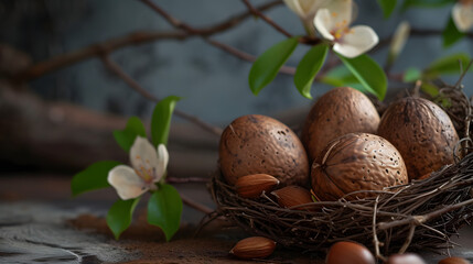 Obraz na płótnie Canvas Nest of Eggs on Table