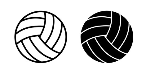 Volleyball vector line icon illustration.