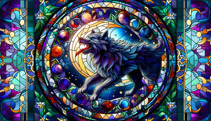 Stained glass werewolf