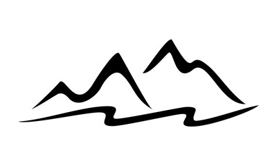 simple mountain vector icon illustration