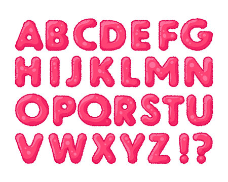 Bubble alphabet. Kids balloons font in trendy retro style. Vector illustration