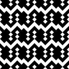 Seamless pattern. Mosaic illustration. Squares, shapes wallpaper. Geometric background. Checks, figures ornament. Ethnic motif. Tiles, curves backdrop. Digital paper, textile print, abstract. Vector.