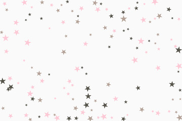 Star confetti. Silver casual confetti background. Bright design pattern.