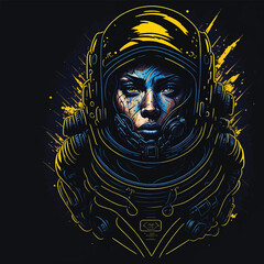 astronaut t-shirt design, space t-shirt template.