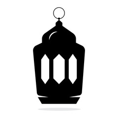 Lantern icon ramadan mubarak kareem islamic symbol sign flat black moslem eid element vector illustration design background