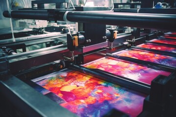 A printing machine that is printing a picture of a flower. Can be used for design, printing, or technology-related projects