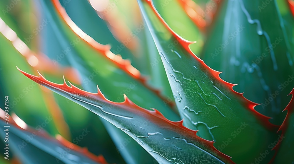 Poster close up view of a plant with vibrant red and green leaves. perfect for nature enthusiasts and botan
