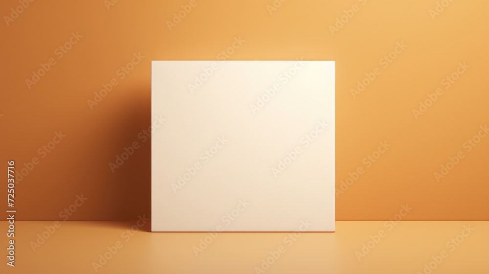 Poster A simple white box placed on a plain surface. Ideal for product packaging or showcasing items.