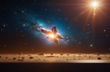 Obraz na płótnie Canvas Planets and stardust clouds. Deep cosmic image, fantasy.