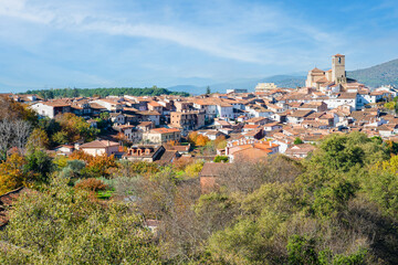Fototapeta na wymiar panoramic view of the village of Hervas in Caceres, Spain.