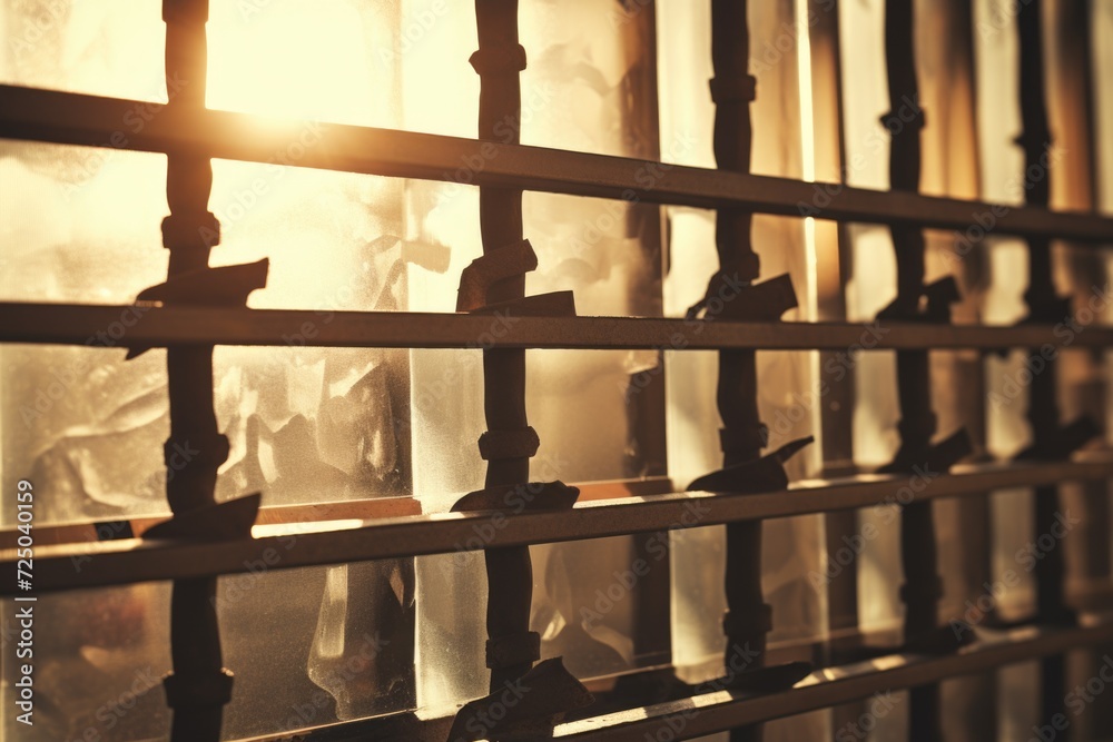 Poster a close-up view of a window with a lot of glass. can be used to depict architecture, interior design