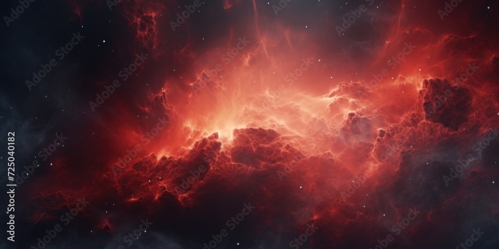 Poster A picture of a space filled with red and black clouds. Perfect for adding a dramatic and mysterious touch to any project