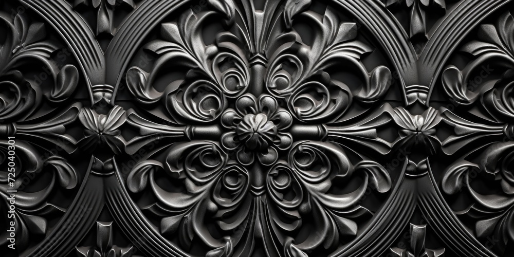 Poster a black and white photo showcasing a decorative design. perfect for adding an elegant touch to any p