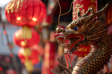 Naklejka premium Chinese new year dragon. Year of the dragon celebration