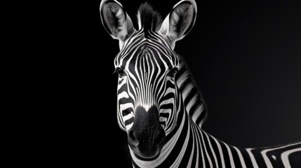 Fototapeta na wymiar A black and white photo of a zebra, suitable for various uses