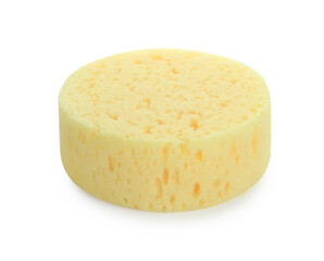 One new yellow sponge isolated on white