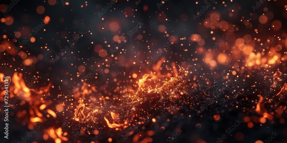 Aufkleber a close-up image of a fire with a multitude of sparks flying