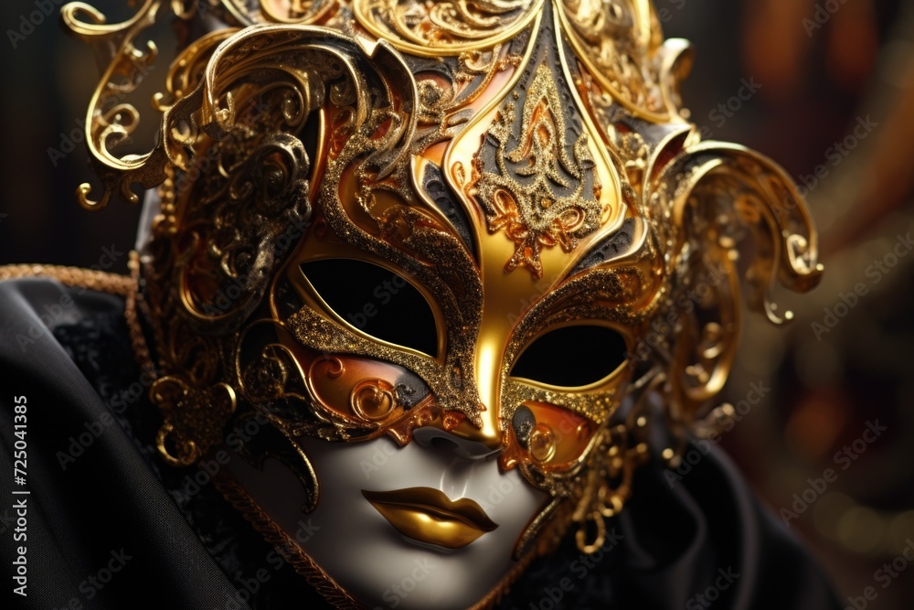 Aufkleber a detailed close-up of a mask on a mannequin. this image can be used for various purposes, such as f