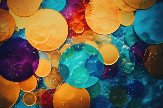 A close-up view of a collection of various colored circles. This image can be used for a wide range of projects and designs