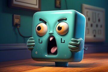 Cartoon Character With a Surprised Look on His Face