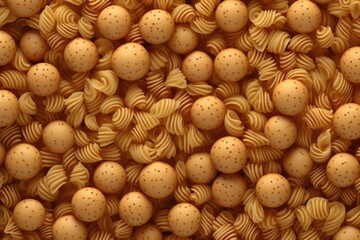 A detailed close-up view of a pile of pasta. Ideal for food-related projects or cooking websites