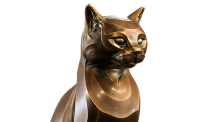 3d Cat figurine domestic stylized sitting PNG isolate on transparent background with shadow - obrazy, fototapety, plakaty