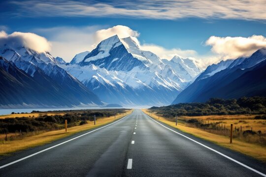 the road leading to mount cook