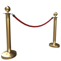 Gold Protocol Barrier isolated on white background